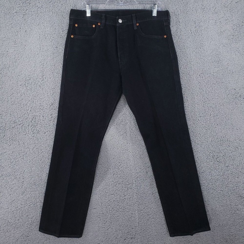 Levis 501 button fly straight jeans men's size 34x30 Black